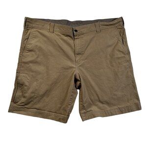 Columbia Shorts Men's Flat Front Slash Pocket Cotton Blend Reg Fit Chinos Tan 42